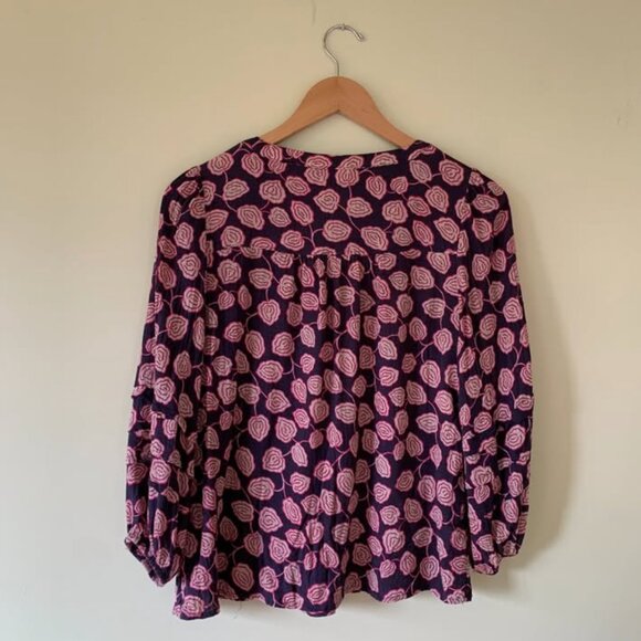 Maeve Anthropologie Purple Long Sleeve Blouse Purple Extra Small Boho - Picture 3 of 3